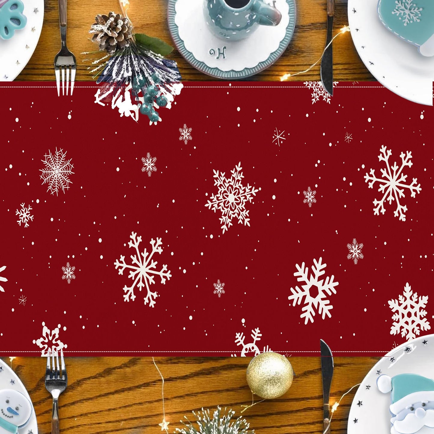 Owl Linen Table Flag Christmas Day Table Decoration Tablecloth Kitchen Restaurant Tablecloth Tea Table Cloth