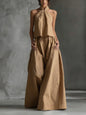 Women's Loose Sleeveless Top & High-Waist Wide-Leg Pants Set – 4 Colors S–XXL FitiqueFit