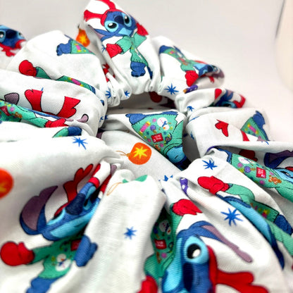 White Stitch Christmas Scrunchie Enchanted Scrunch