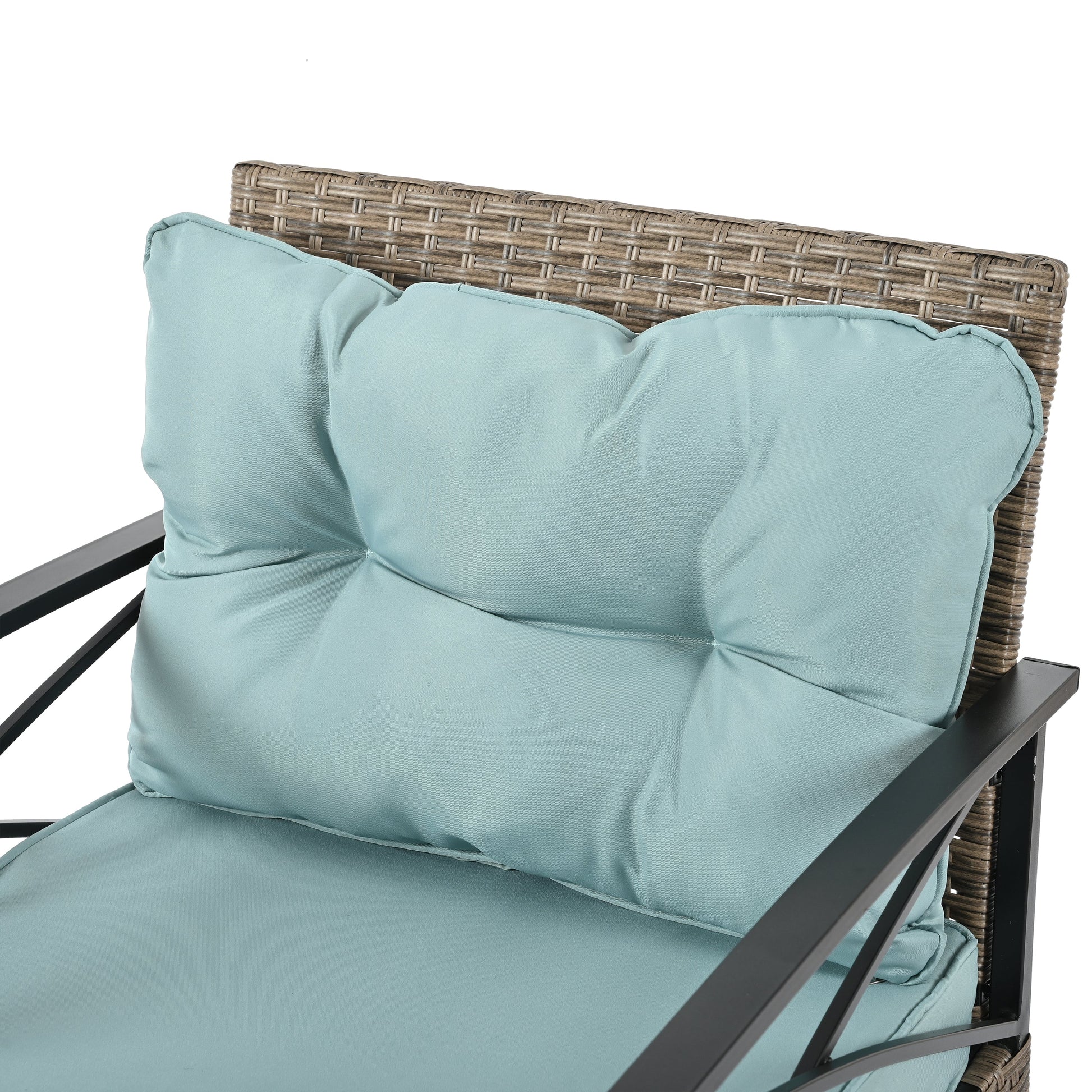 Patio Furniture, Outdoor Furniture, Seasonal PE Wicker Furniture, Four Set Wicker Furniture With Black Metal Table V.I.P Digital Presence