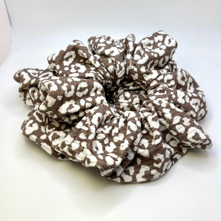 Hazel Cheetah Ribbed Scrunchie Enchanted Scrunch