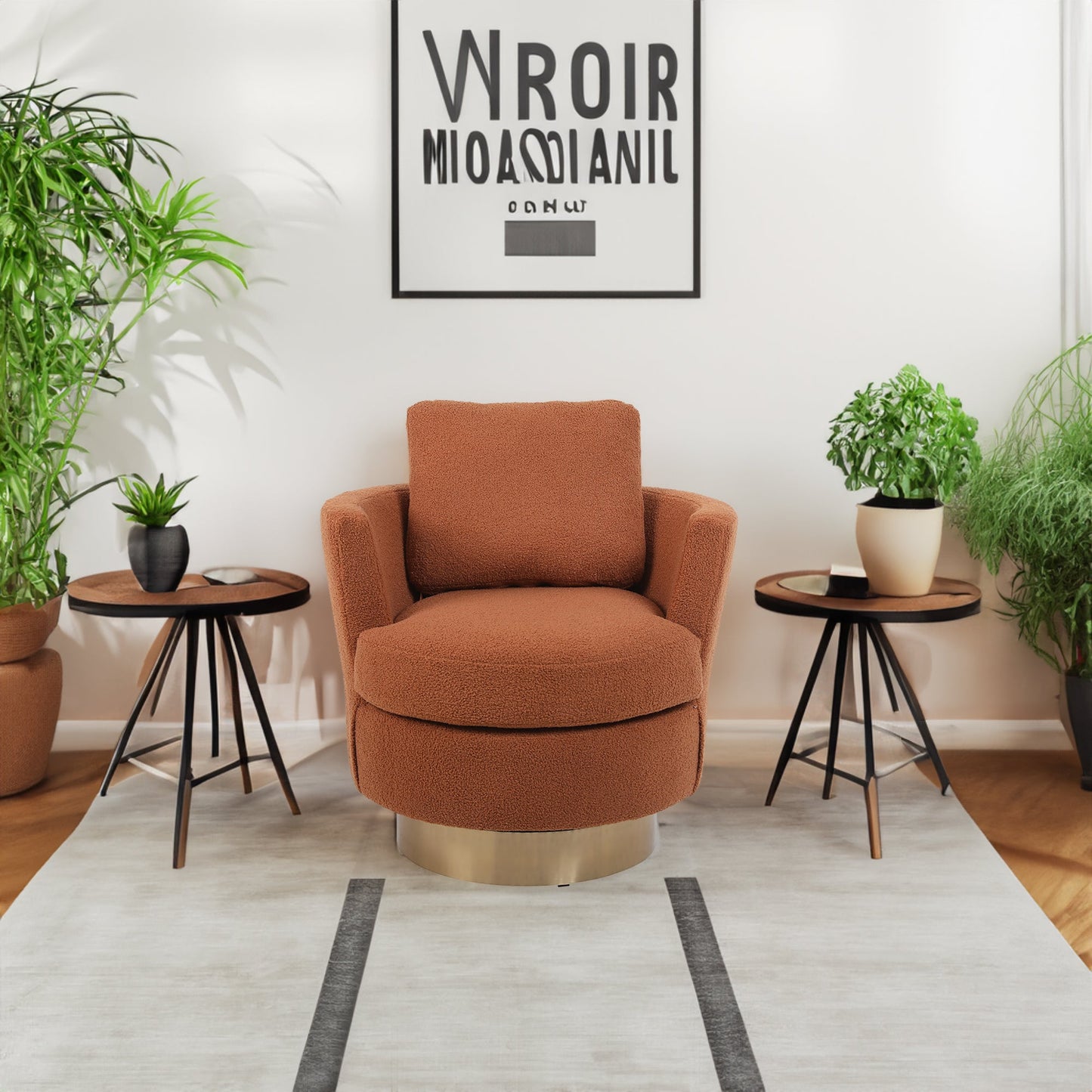 Rotating bucket chair  comfortable circular sofa chair in living room, 360 degree rotating bucket club chair (Yellow) V.I.P Digital Presence