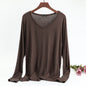Plus Size Korean V-neck Long Sleeve Casual Top