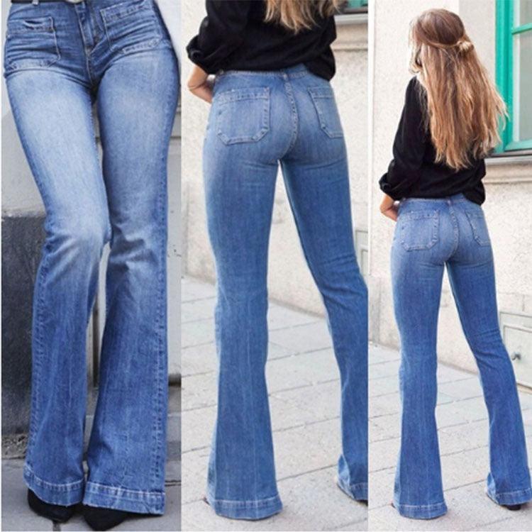Cowgirl Chic Wide Flare Jeans - Stylish Denim Flare Pants for Trendy Women Country in My Heart