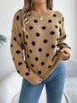 Polka Dot Long-Sleeved Pullover Sweater – Cozy and Stylish Cowgirl Sweater Country in My Heart