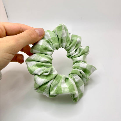 Mini Light Green Gingham Spring Scrunchie Enchanted Scrunch