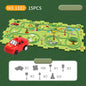 DIY assembly of children's puzzle track car with various scenarios city map construction electric puzzle track car