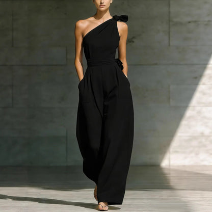 Women's Sleeveless Halter Neck Cinched Waist Slim Jumpsuit – 6 Colors S–2XL FitiqueFit