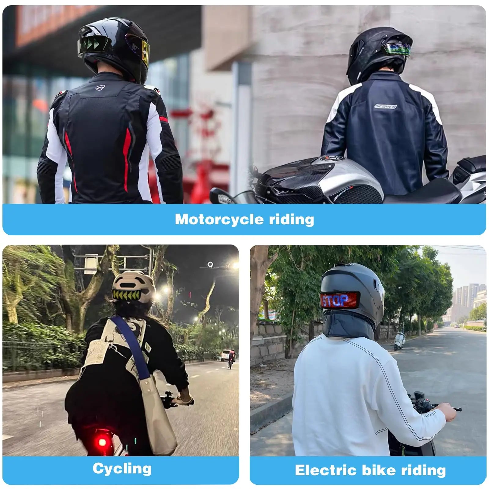 Motorcycle Helmet Programmable LED Display ViralGalleria.com