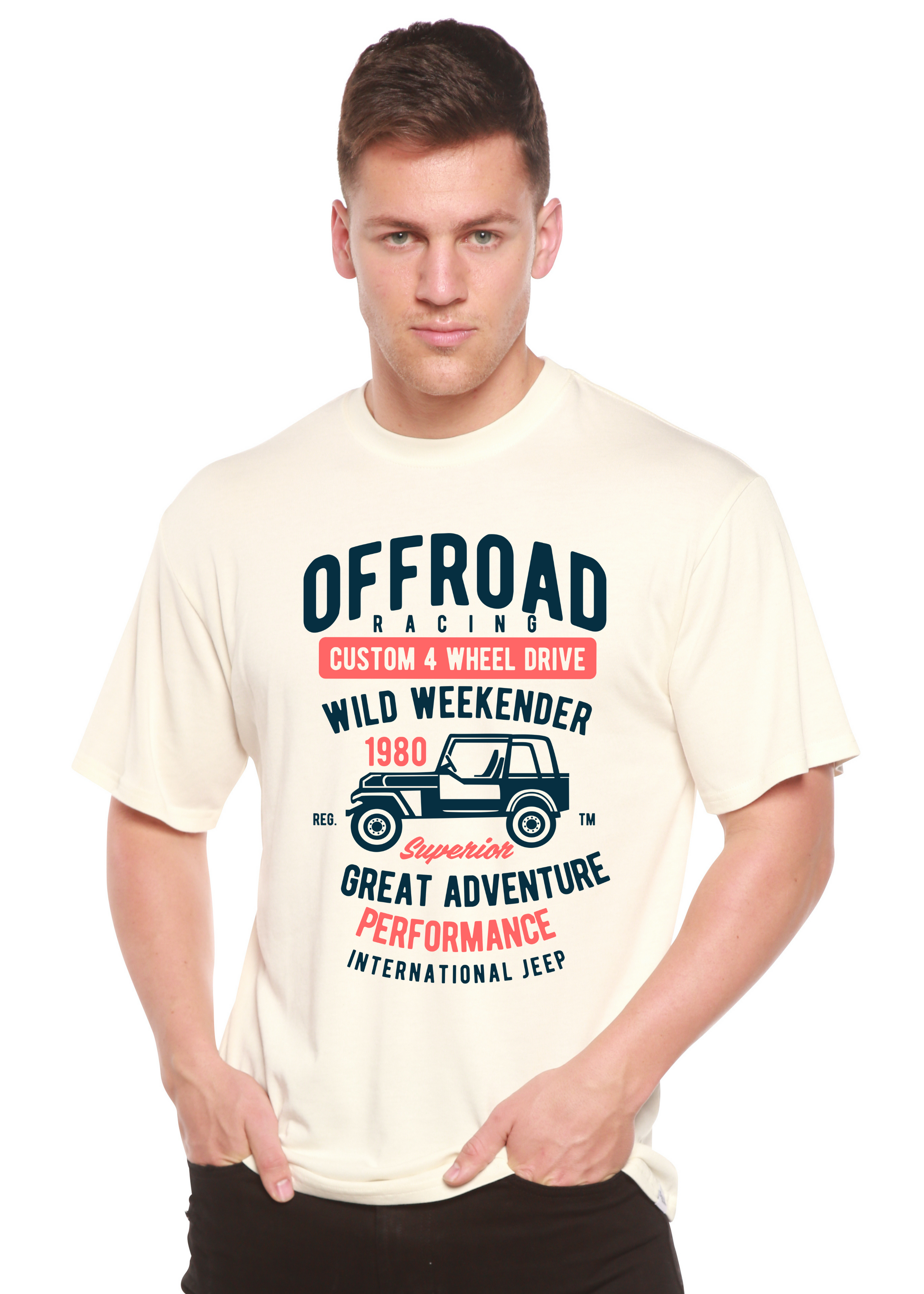 Off Road Racing Spun Bamboo® Men's Bamboo Viscose/Organic Cotton Short Sleeve Graphic T-Shirt Spun Bamboo