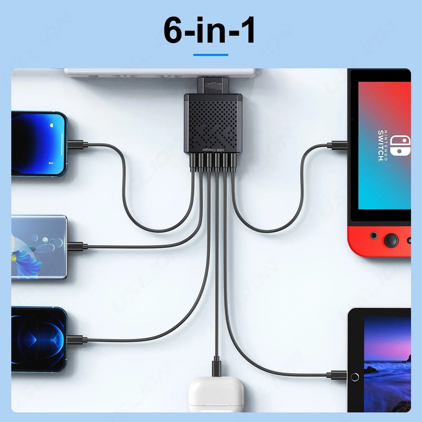 6 in 1 USB Charger ViralGalleria.com