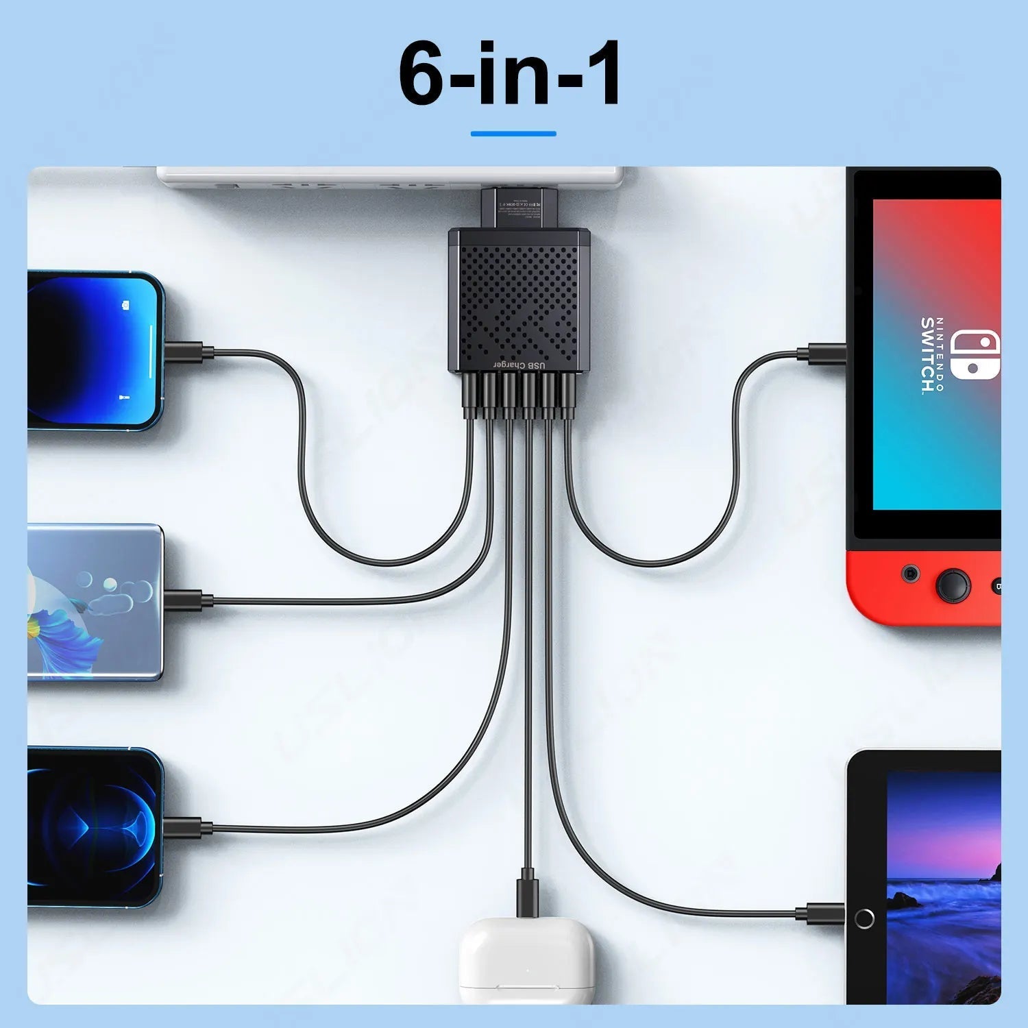 6 in 1 USB Charger ViralGalleria.com