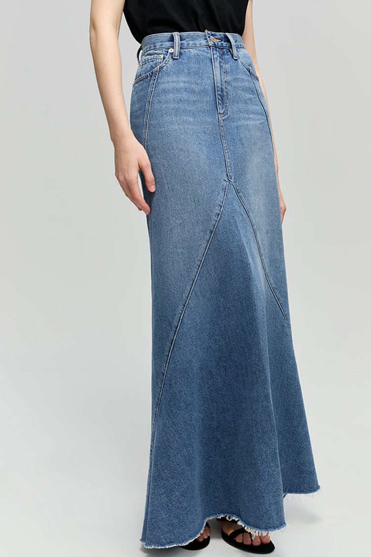 Ocean Wave Denim Skirt HJ821 Hey Joanie