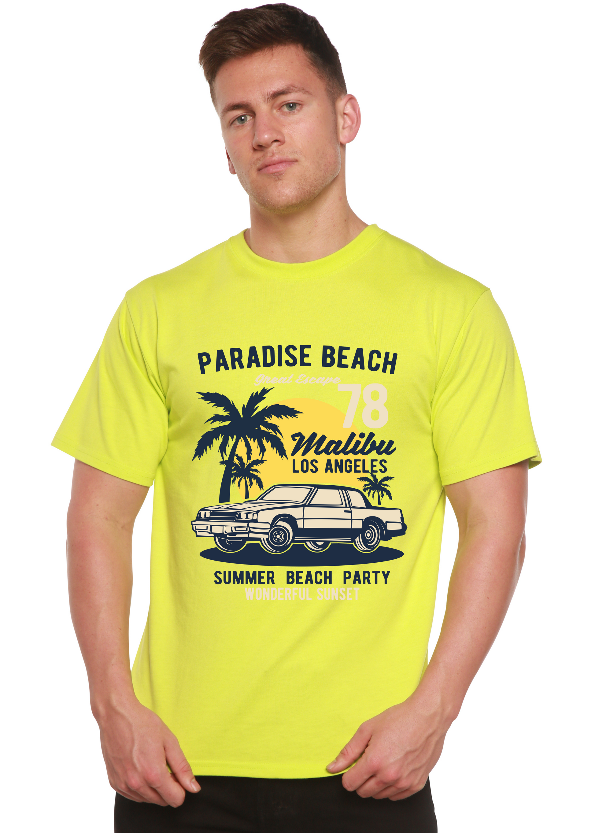 Paradise Beach Spun Bamboo® Men's Bamboo Viscose/Organic Cotton Short Sleeve Graphic T-Shirt Spun Bamboo