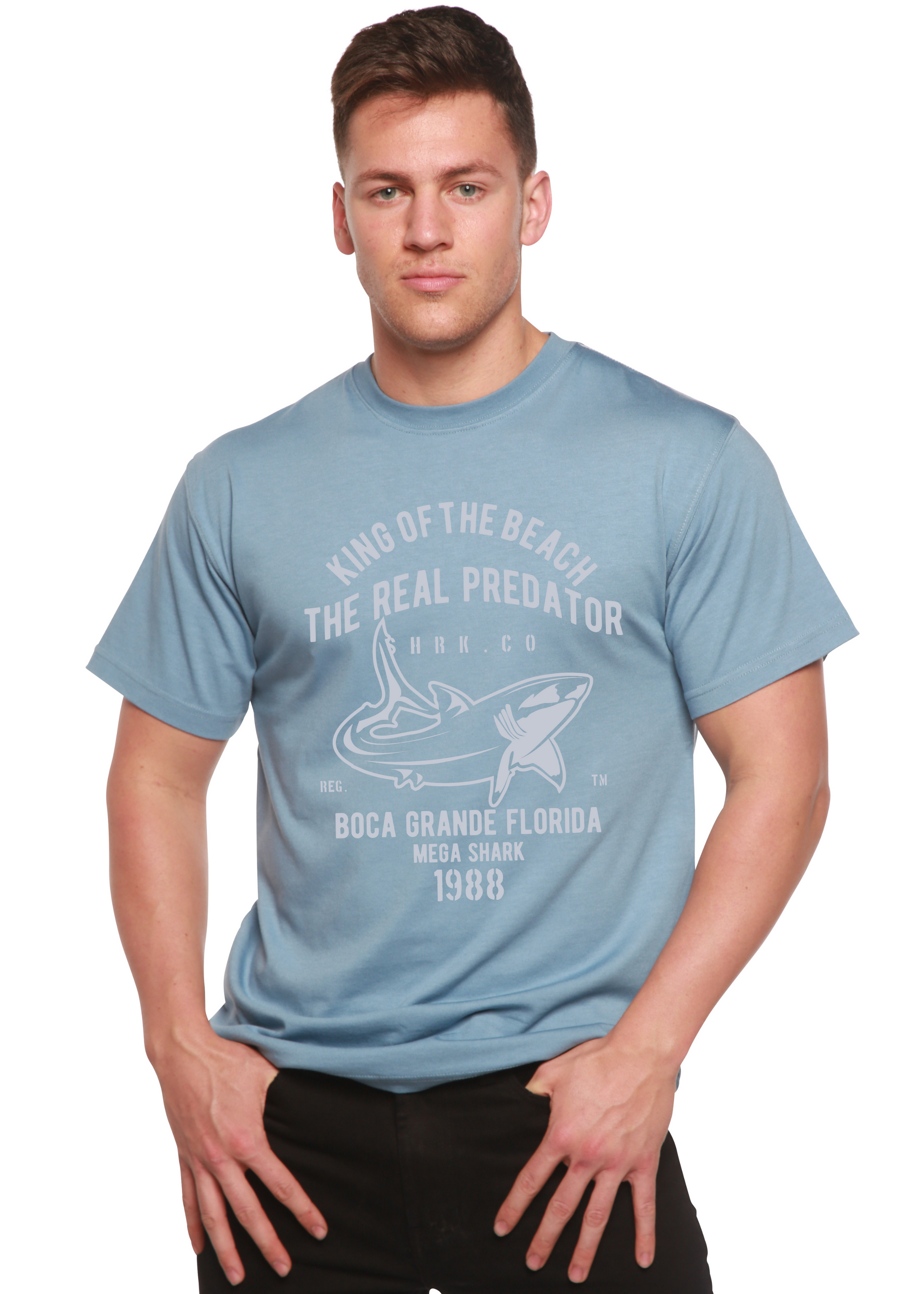 Shark Real Spun Bamboo® Men's Bamboo Viscose/Organic Cotton Short Sleeve Graphic T-Shirt Spun Bamboo