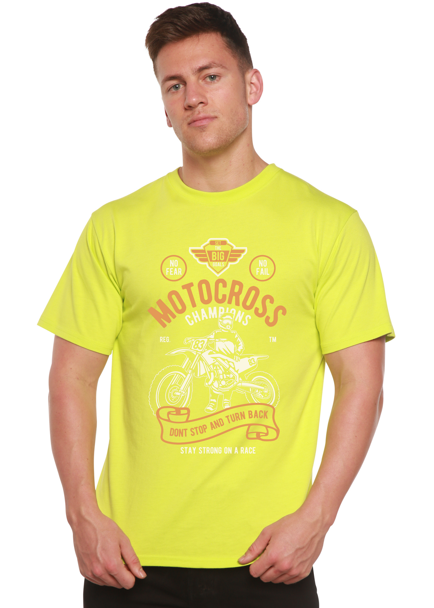 Motocross Champions Men's Bamboo Viscose/Organic Cotton Short Sleeve Graphic T-Shirt Spun Bamboo