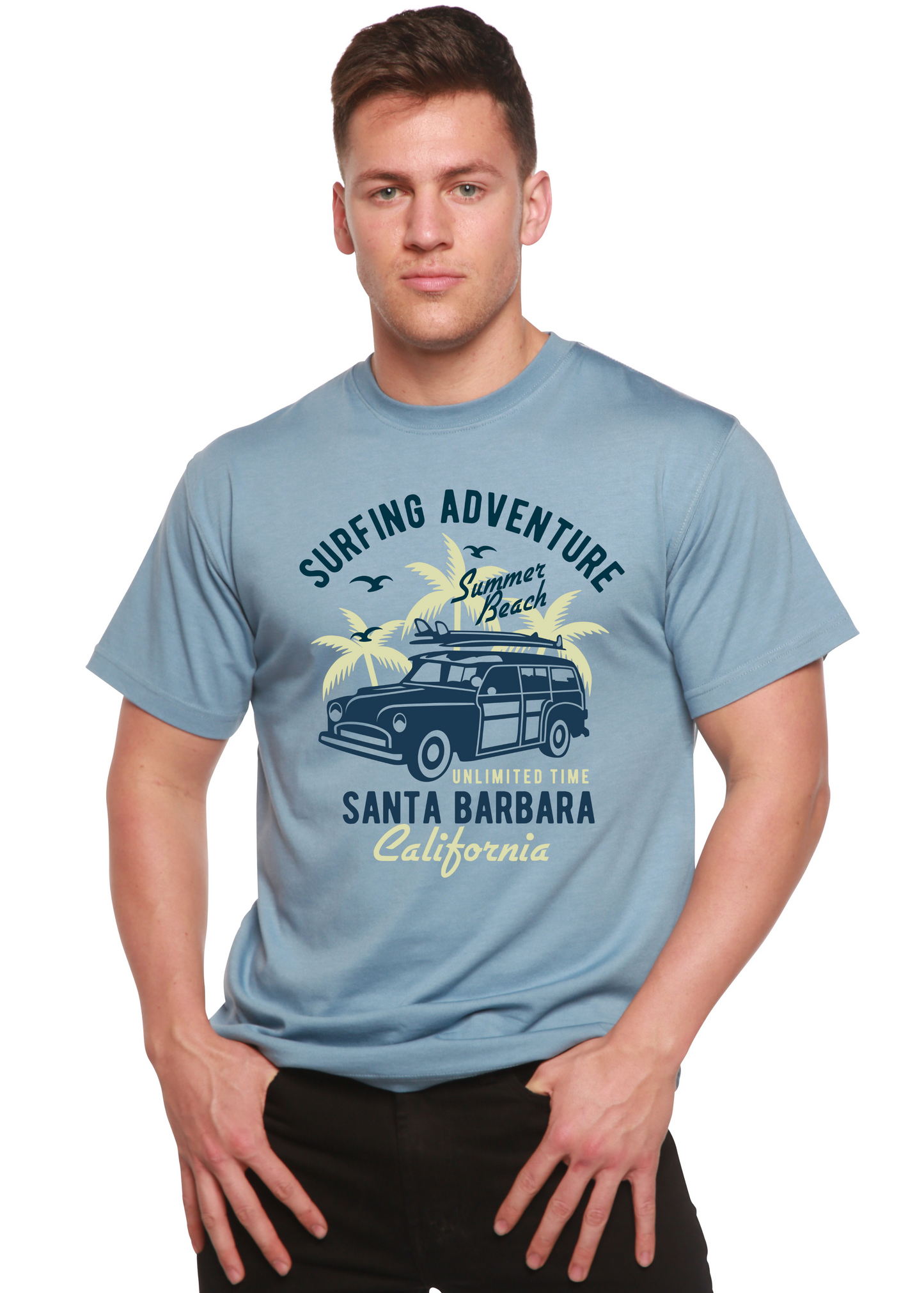 Surfing Adventure Spun Bamboo® Men's Bamboo Viscose/Organic Cotton Short Sleeve Graphic T-Shirt Spun Bamboo