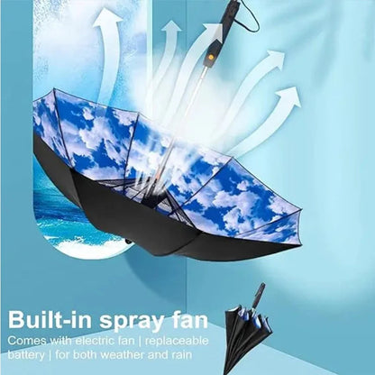 Portable Umbrella with Fan & Misting ViralGalleria.com