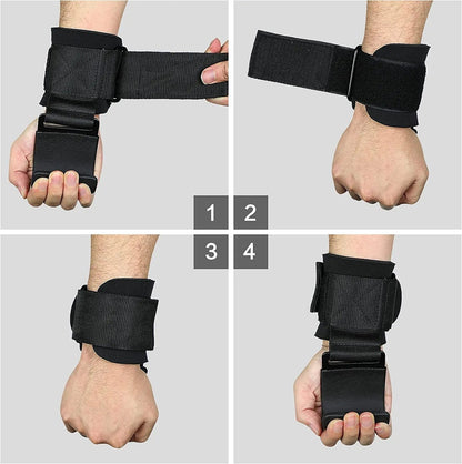 Weight Lifting Hooks with Wrist Straps ViralGalleria.com