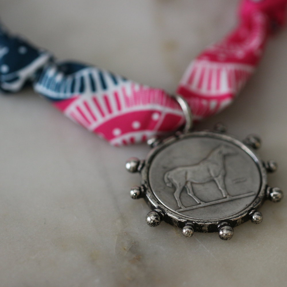 Rodeo Scarf Necklace - Horse Pendant Charm Deep South Originals
