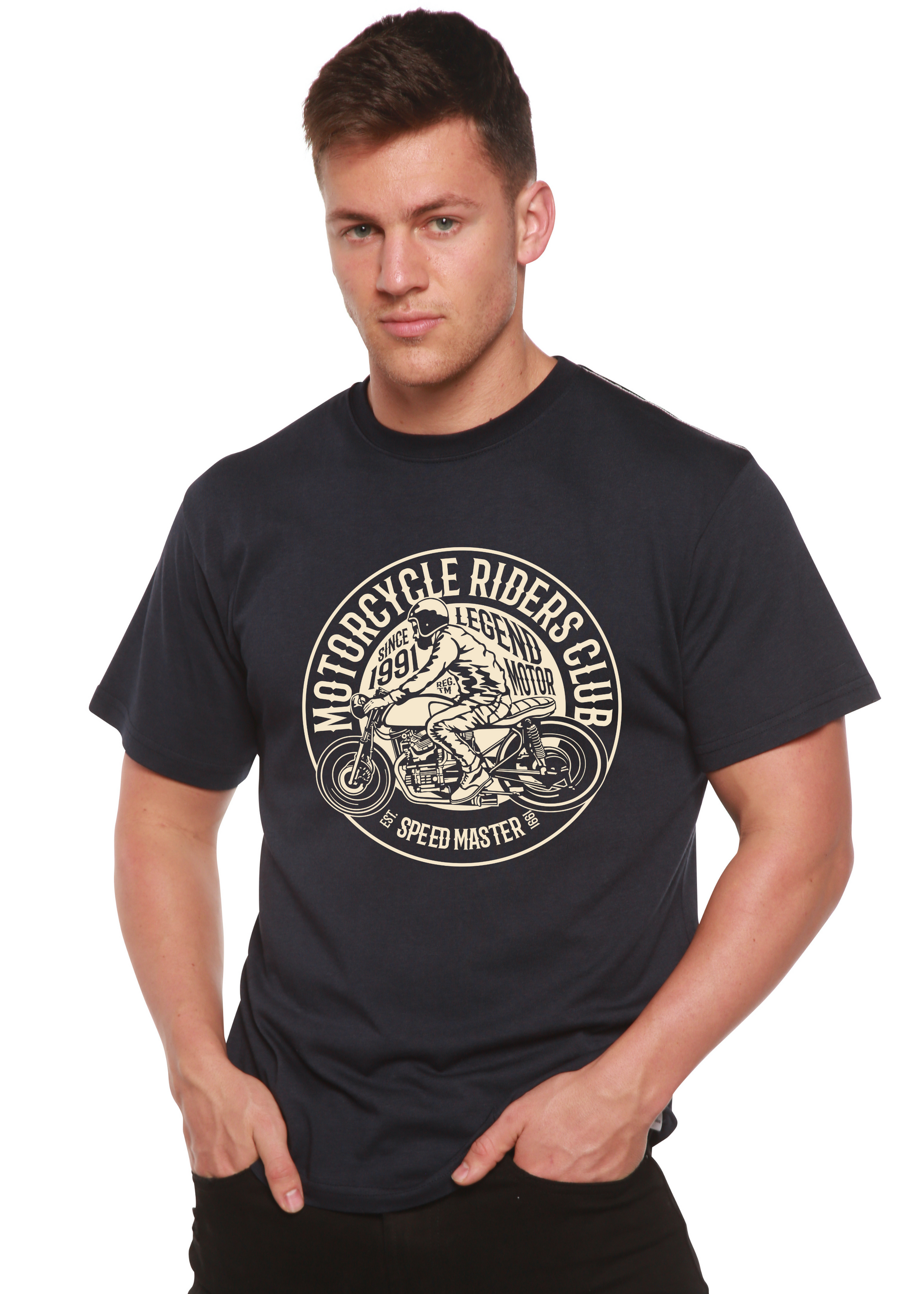 Motorcycle Riders Club Men's Bamboo Viscose/Organic Cotton Short Sleeve Graphic T-Shirt Spun Bamboo