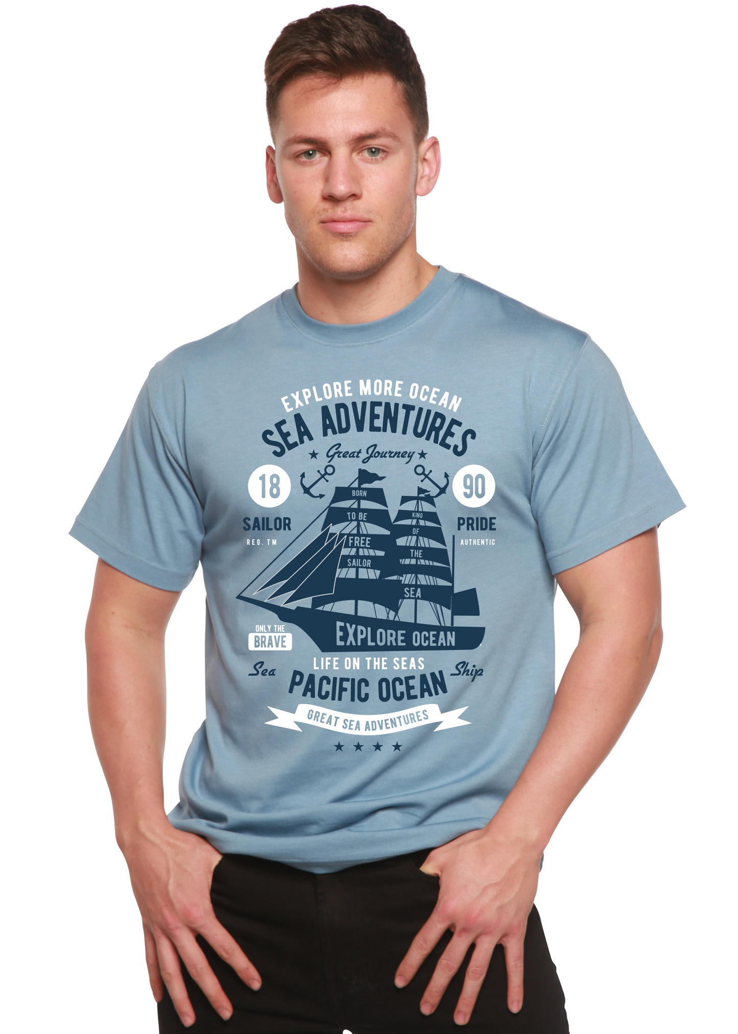Sea Adventures Spun Bamboo® Men's Bamboo Viscose/Organic Cotton Short Sleeve Graphic T-Shirt Spun Bamboo