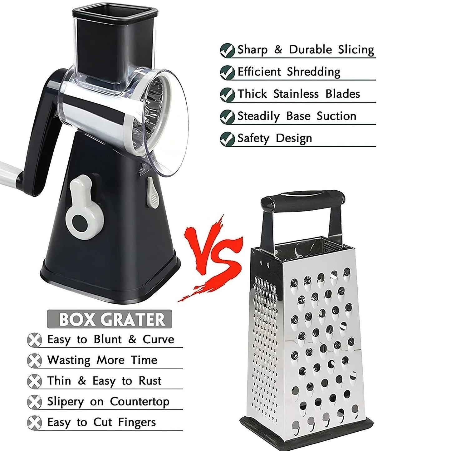 3-in-1 Rotary Cheese Grater & Vegetable Slicer ViralGalleria.com