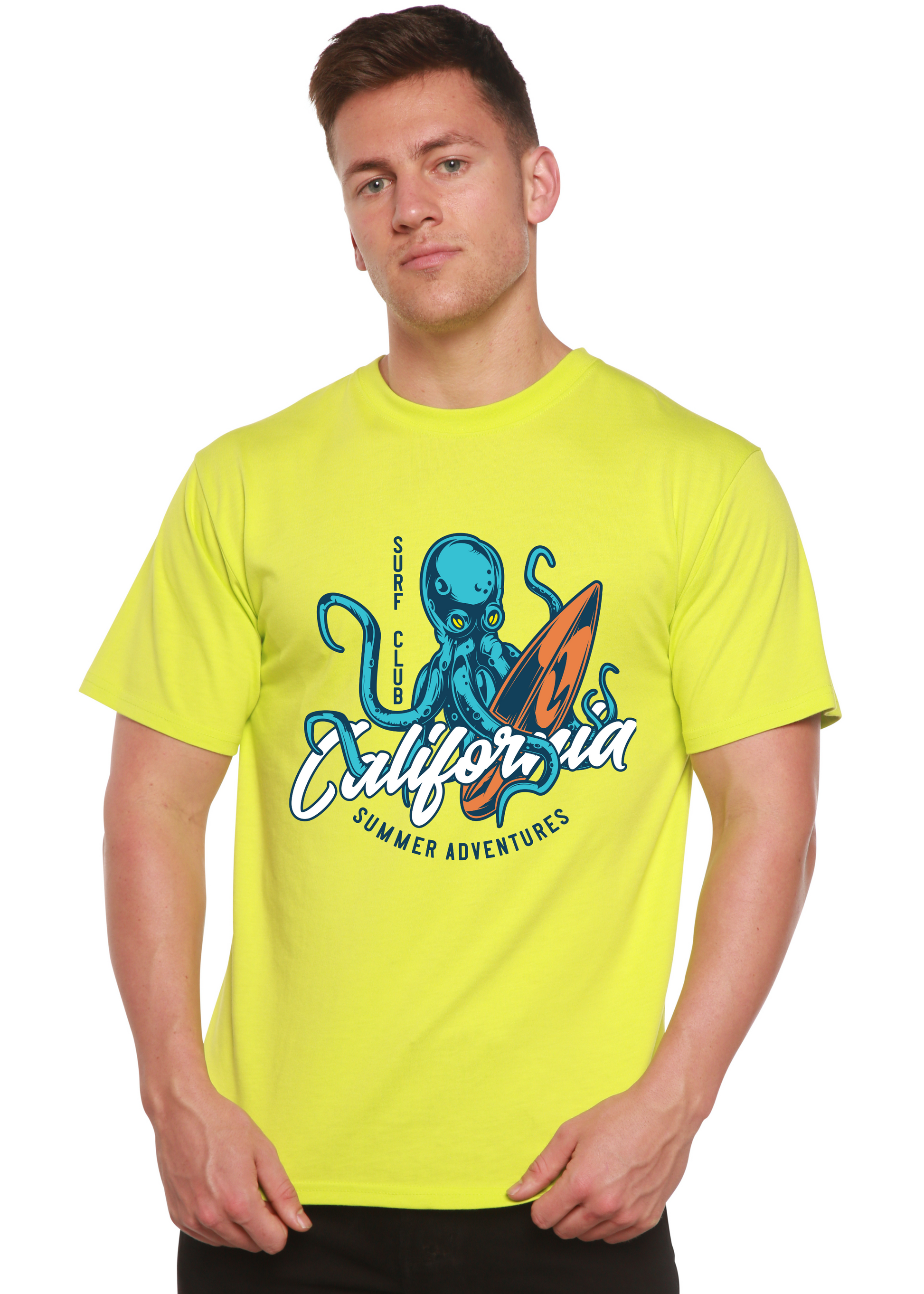 California Summer Adventures Men's Bamboo Viscose/Organic Cotton Short Sleeve Graphic T-Shirt Spun Bamboo