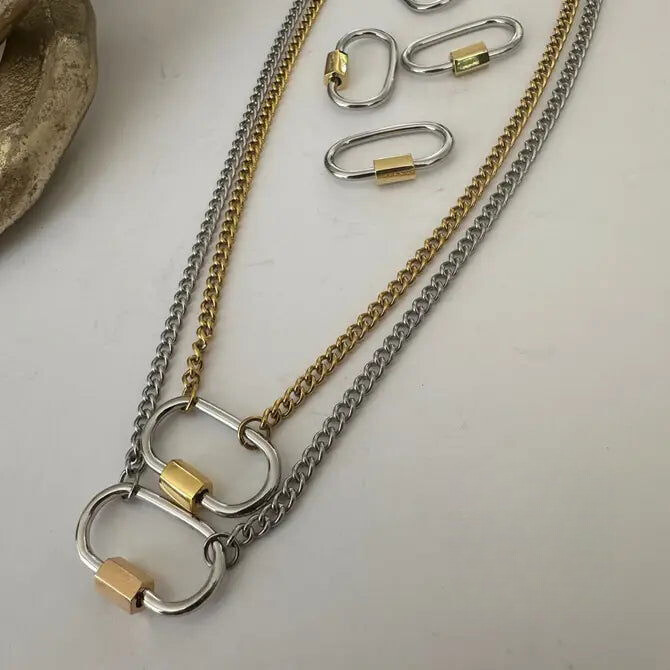 Two Tone Lock Necklace ~ Deep South Originals Deep South Originals