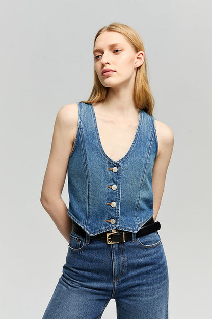 Blue Horizon Denim Vest HJ903 Hey Joanie