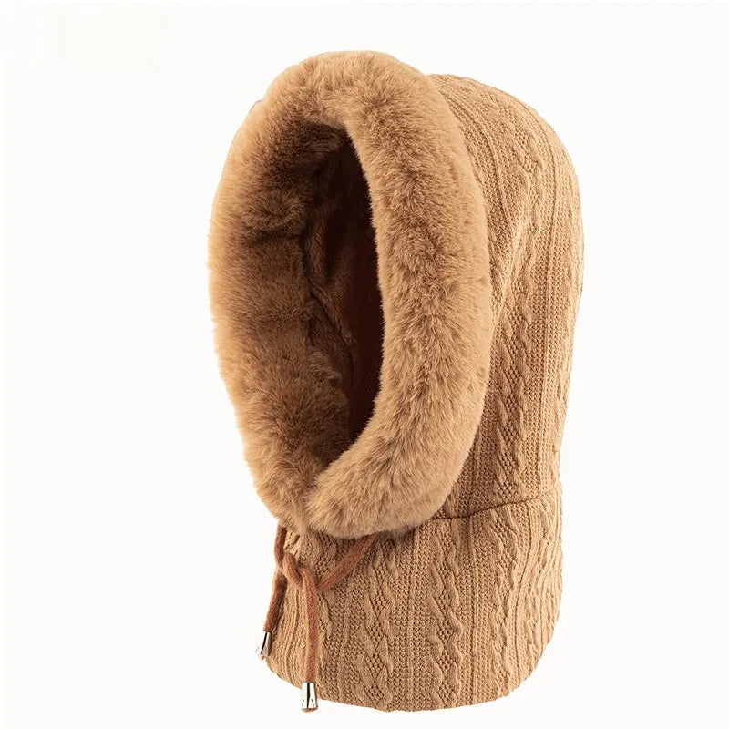 Thicken Knitted Fleece One-Piece Winter Scarf Mask ViralGalleria.com