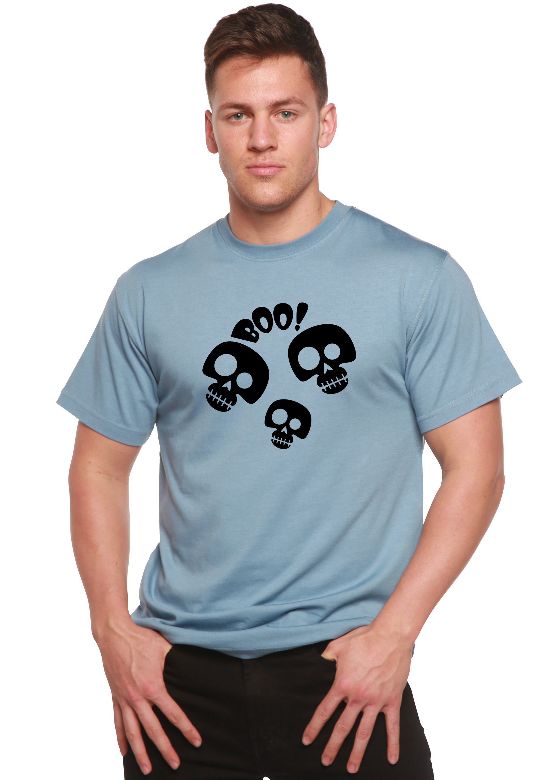 Halloween Boo Unisex Bamboo Viscose/Organic Cotton Short Sleeve Graphic T-Shirt Spun Bamboo