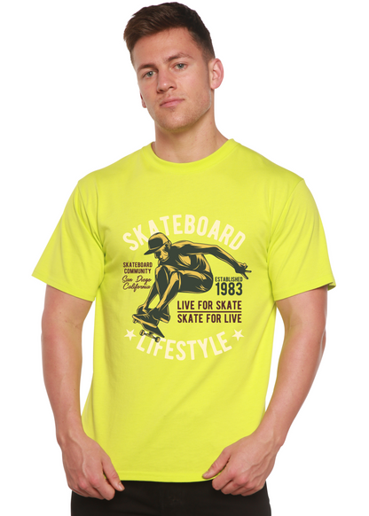 Skateboard Lifestyle Men's Bamboo Viscose/Organic Cotton Short Sleeve Graphic T-Shirt Spun Bamboo