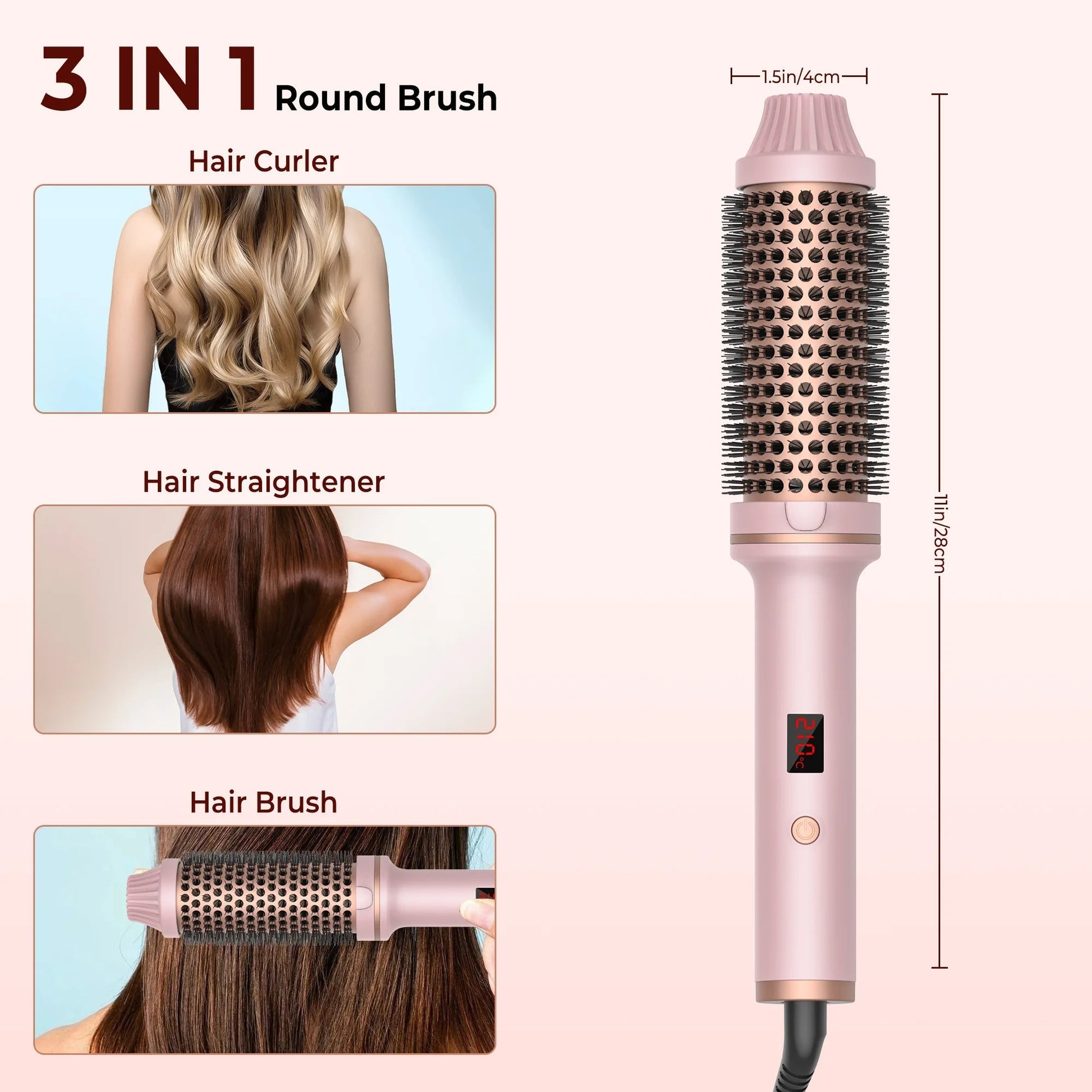 Ceramic Hair Curler Brush ViralGalleria.com