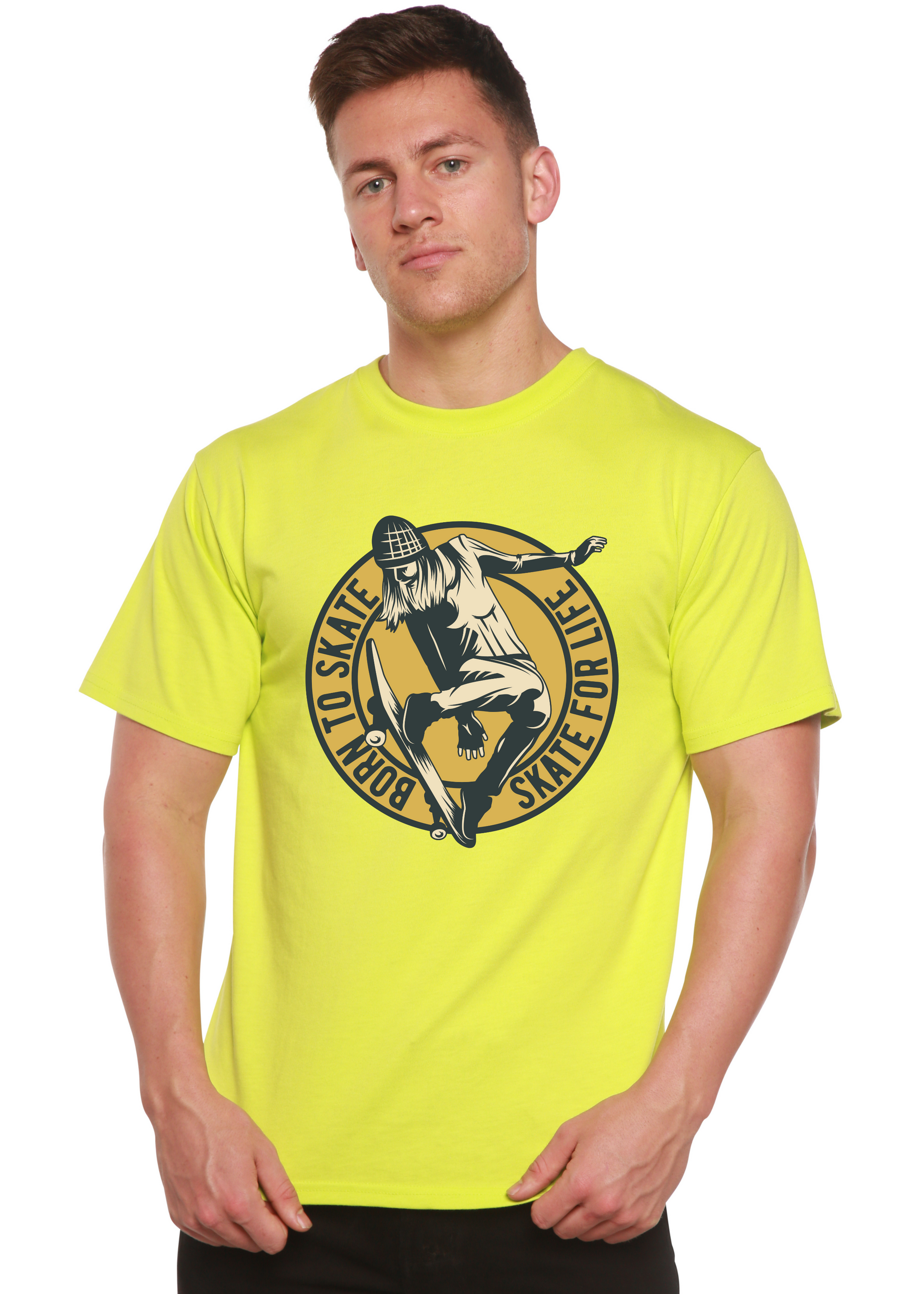 Skate For Life Men's Bamboo Viscose/Organic Cotton Short Sleeve Graphic T-Shirt Spun Bamboo