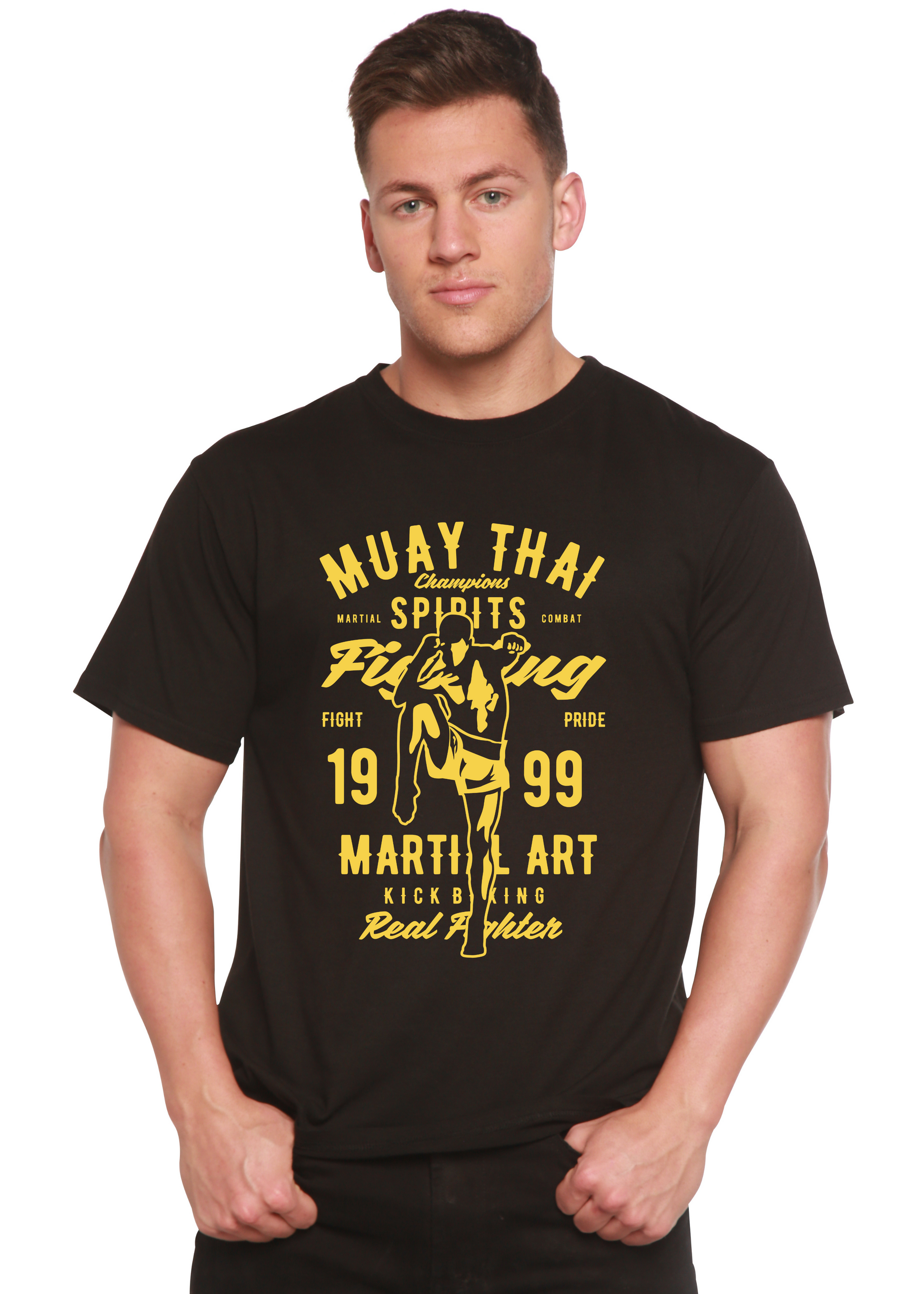 Muay Thai Spun Bamboo® Men's Bamboo Viscose/Organic Cotton Short Sleeve Graphic T-Shirt Spun Bamboo
