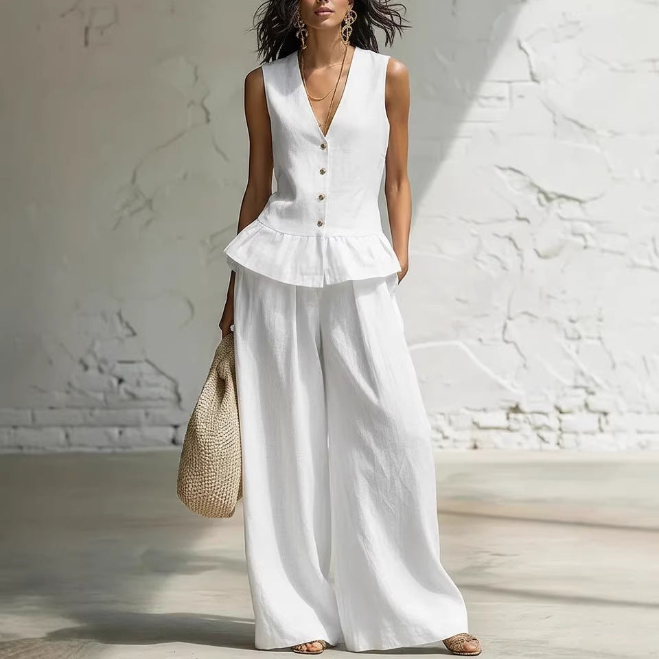 Women's Bohemian Ruffled Sleeveless Tank & Pants Set FitiqueFit