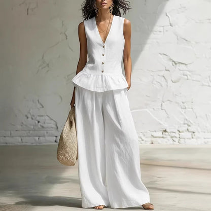 Women's Bohemian Ruffled Sleeveless Tank & Pants Set FitiqueFit