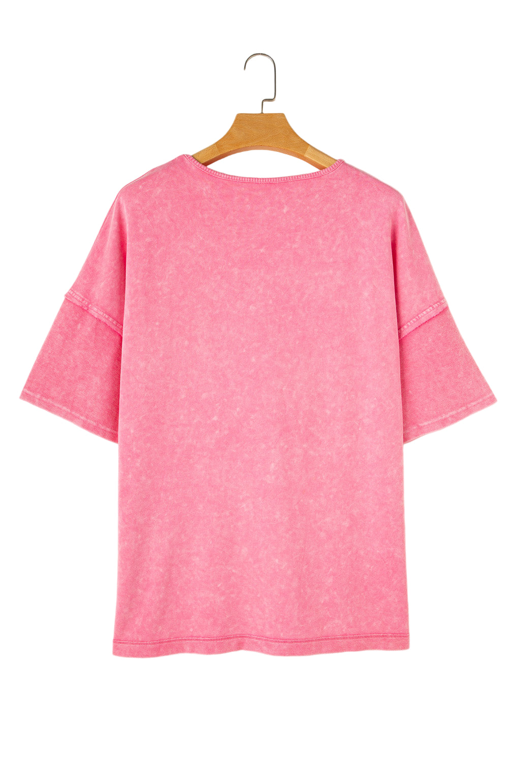 Light Grey Mineral Wash Drop Sleeve Patchwork Plus Size Tee Garden Naked Curves