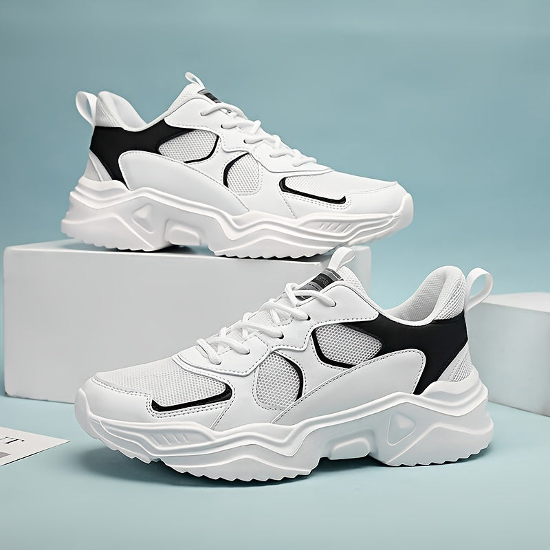 Men's Fashion Platform Sneakers - Casual Athletic Dad Shoes, Height-Increasing Breathable Mesh, Anti-Slip EVA Sole, Suitable for Running and Outdoor Activities, Thick-Soled Walking Shoes NovaCart