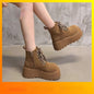 Women’s Chunky Sole Lace-Up Boots – Vintage Style FitiqueFit