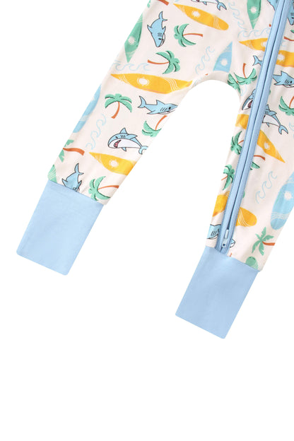 Posh TOT Surf's Up Bamboo Baby Convertible Zippy Romper  CINCO DE MAYO PROMO - FINAL SALE Charlies Project Kids
