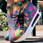 Women's Random Print Side Lace-Up Elastic Sport Shoes, Comfortable Slip-On Sneakers For Women, Casual Daily Wear Footwear See size chart under “more details” The Fashion Celestial