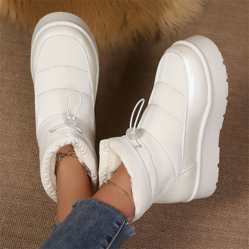 Women’s Fleece-Lined Short Boots – Warm Cotton Lined Winter Ankle Boots FitiqueFit