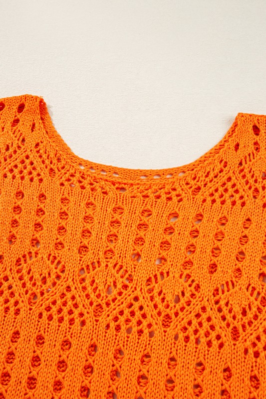 Solid Open Crochet Scallop Edge Sweater Shop Style & More | Fresh Looks, Everyday Deals & Free Shipping