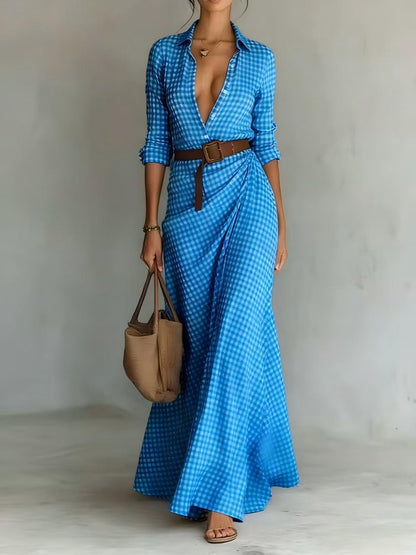 Women's Belted Irregular Pleated Dress FitiqueFit