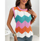 Women’s Rainbow-Striped Cropped Sweater Vest FitiqueFit