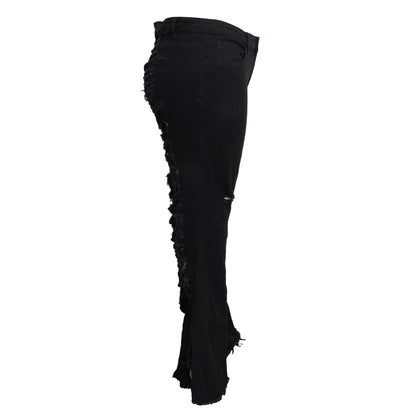 Fashion Trendy Unique Jeans Stretch Plus Size Bell-bottom Pants See size chart under “more details” The Fashion Celestial