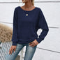 Women’s Textured Round-Neck Long-Sleeve Pullover FitiqueFit
