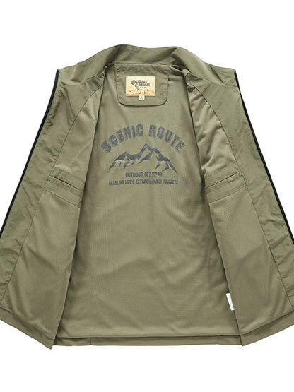 Men's Plus Size Multi-Pocket Zip Up Vest New Era Fashion LLc